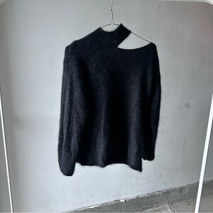 RtA Black Langley Turtleneck with Shoulder cut out